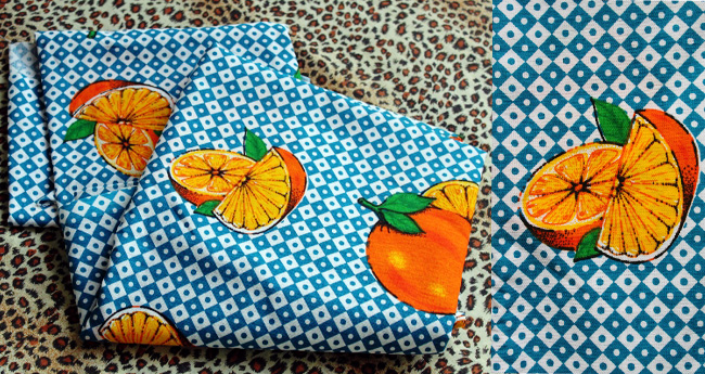 Orange fruit fabric print